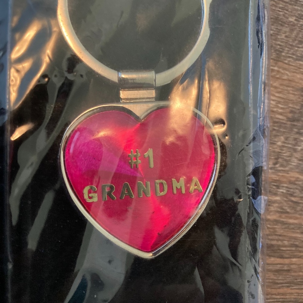 #1 Grandma Keychain, Pink Heart, Gift, Stocking Stuffer-New!